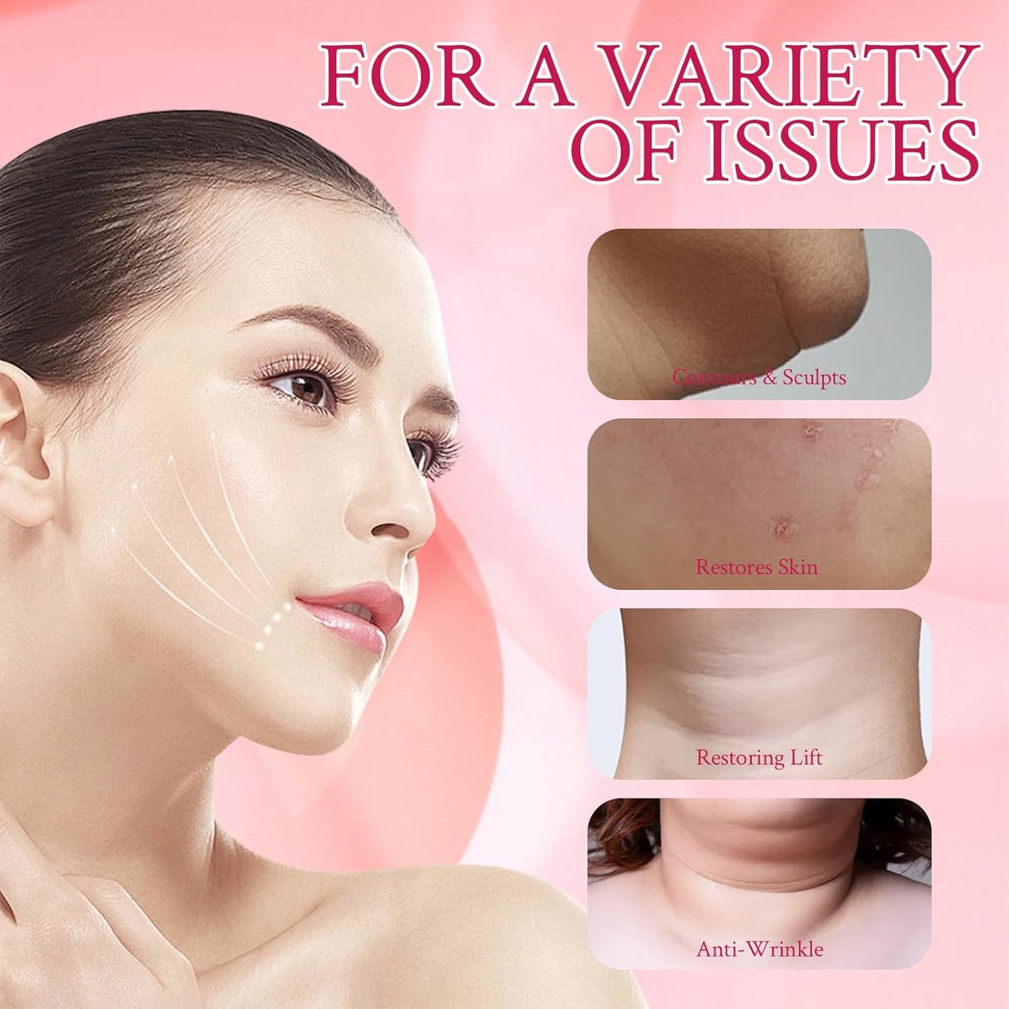 V Line Lifting Mask,Chin Strap for Sleeping,Reusable Face Lift Strap,Chin Strap for Double Chin for Women Suitable for Women with Double Chin(Pink)